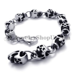 Superbe Bracelet Tête De Mort En Titane