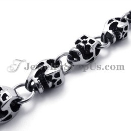 Superbe Bracelet Tête De Mort En Titane