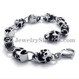 Superbe Bracelet Tête De Mort En Titane