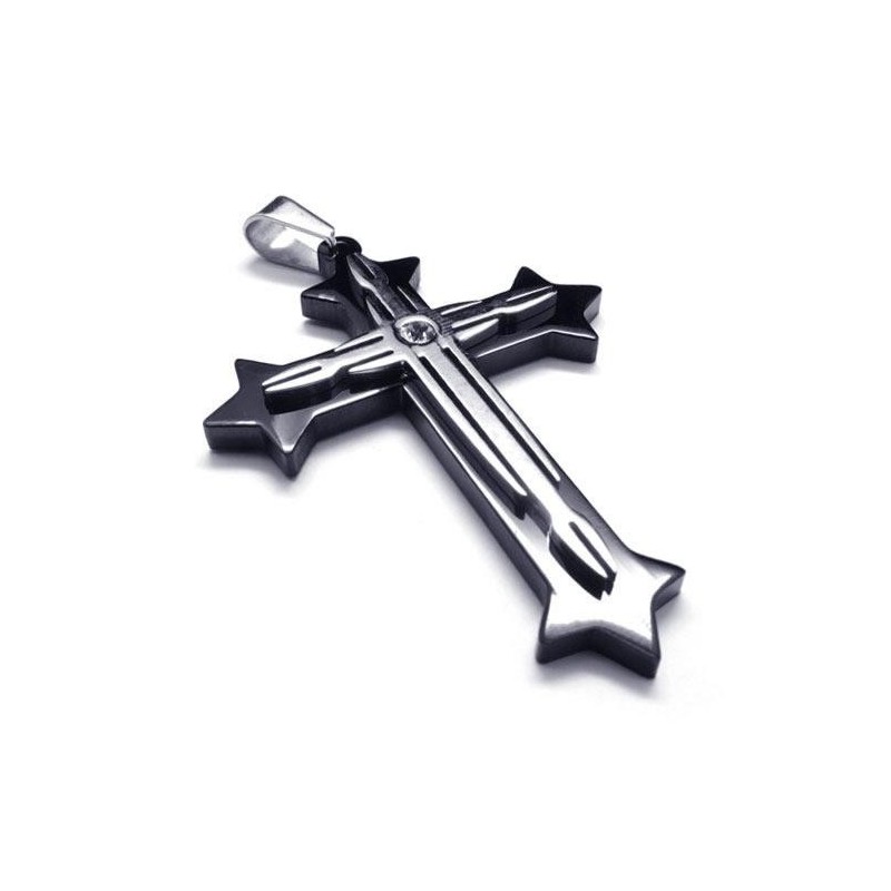 Collier Avec Pendentif Croix En Titane Pur Noir Pour Homme (Neuf) Collier Avec Pendentif Croix En Titane Pur Noir Pour Homme (Neuf)