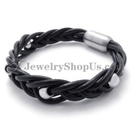 Bracelet En Cuir Tendance Avec Bracelet En Titane