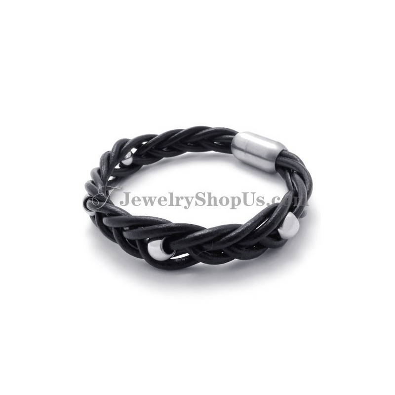 Bracelet En Cuir Tendance Avec Bracelet En Titane Bracelet En Cuir Tendance Avec Bracelet En Titane