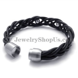 Bracelet En Cuir Tendance Avec Bracelet En Titane