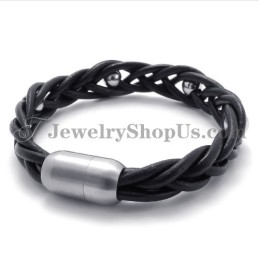 Bracelet En Cuir Tendance Avec Bracelet En Titane