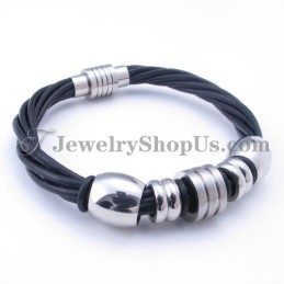Bracelet En Cuir Et Titane