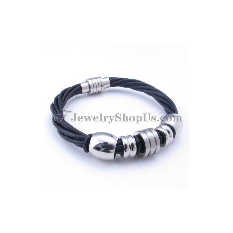 Bracelet En Cuir Et Titane Bracelet En Cuir Et Titane