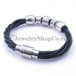 Bracelet En Cuir Et Titane