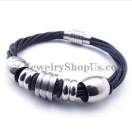 Bracelet En Cuir Et Titane