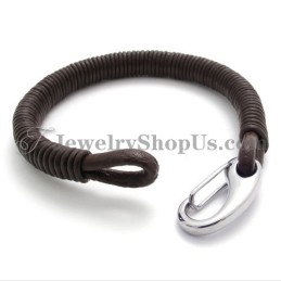 Bracelet Tendance En Cuir Et Titane