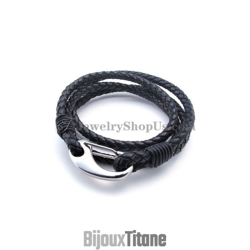 Bracelet En Cuir Et Titane Bracelet En Cuir Et Titane