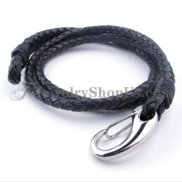 Bracelet En Cuir Et Titane
