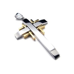 Collier Avec Pendentif Croix En Titane Pur Pour Homme (Neuf)