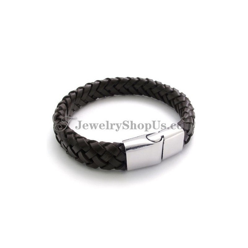 Superbe Bracelet En Cuir Et Titane Superbe Bracelet En Cuir Et Titane
