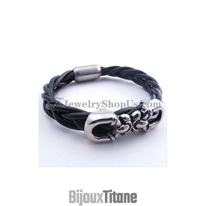 Bracelet En Cuir Titane Tendance