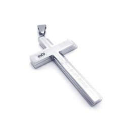 Collier Avec Pendentif Croix En Titane Pur Et Argent Pour Homme (Neuf)