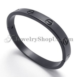 Bracelet Élégant En Titane Noir Pour Femme