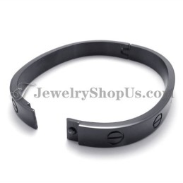Bracelet Élégant En Titane Noir Pour Femme