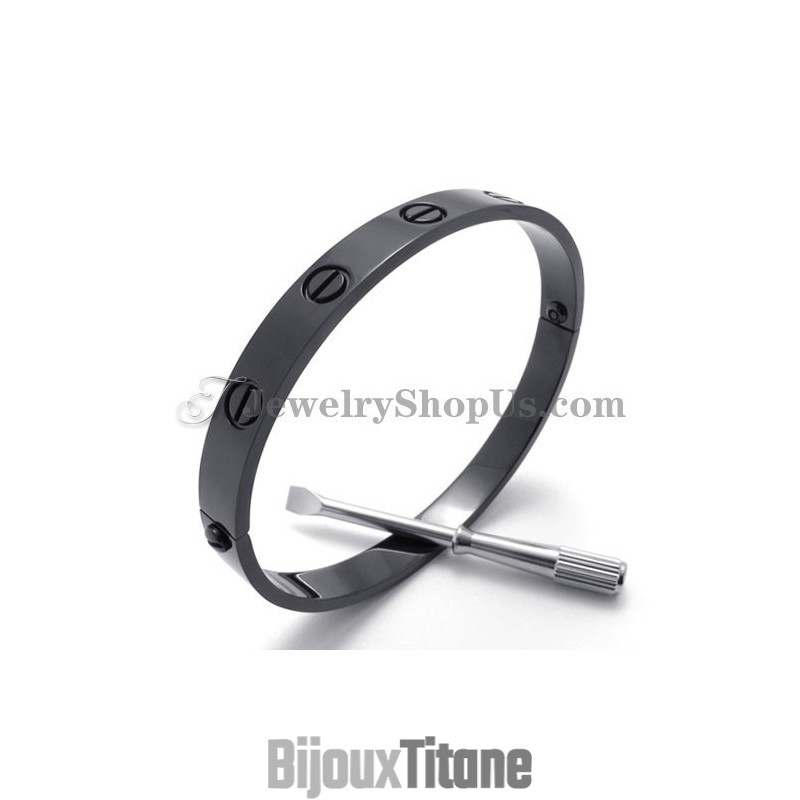 Superbe Bracelet Jonc Noir En Titane Pour Homme Superbe Bracelet Jonc Noir En Titane Pour Homme