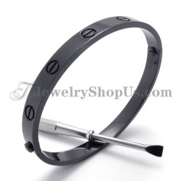 Bracelet Élégant En Titane Noir Pour Femme