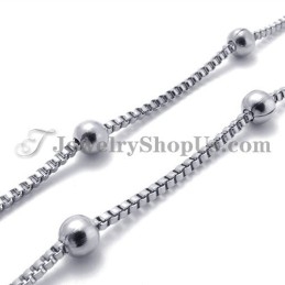 Collier Élégant Pour Femme En Perles D'Argent Et Titane
