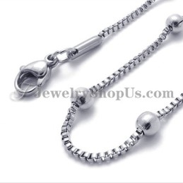 Collier Élégant Pour Femme En Perles D'Argent Et Titane