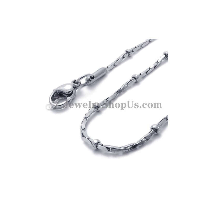 Chaîne Tendance En Argent Et Titane Pour Femme