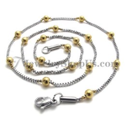 Collier Élégant Pour Femme Avec Perles En Titane Et Or
