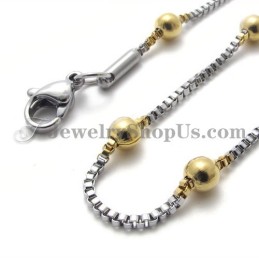 Collier Élégant Pour Femme Avec Perles En Titane Et Or
