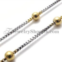 Collier Élégant Pour Femme Avec Perles En Titane Et Or