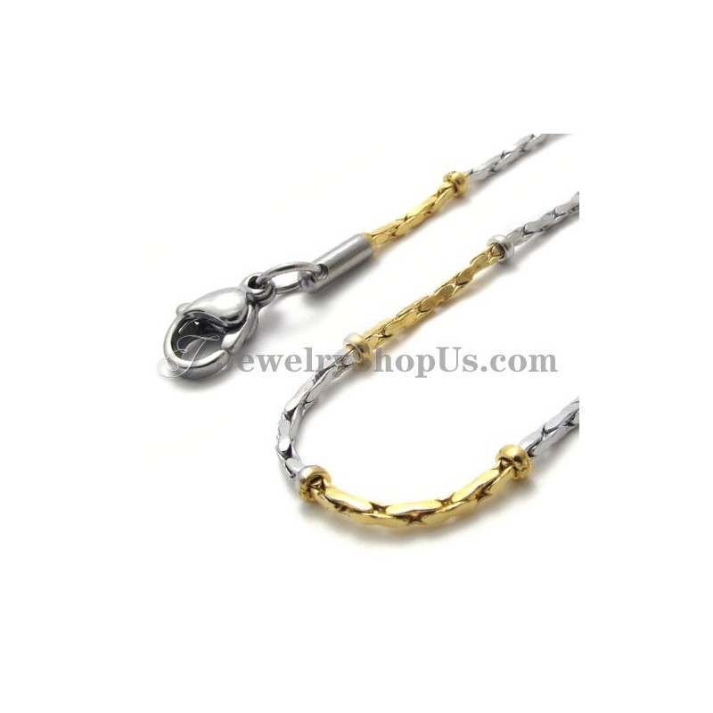 Chaîne Tendance En Or Et Titane Pour Femme