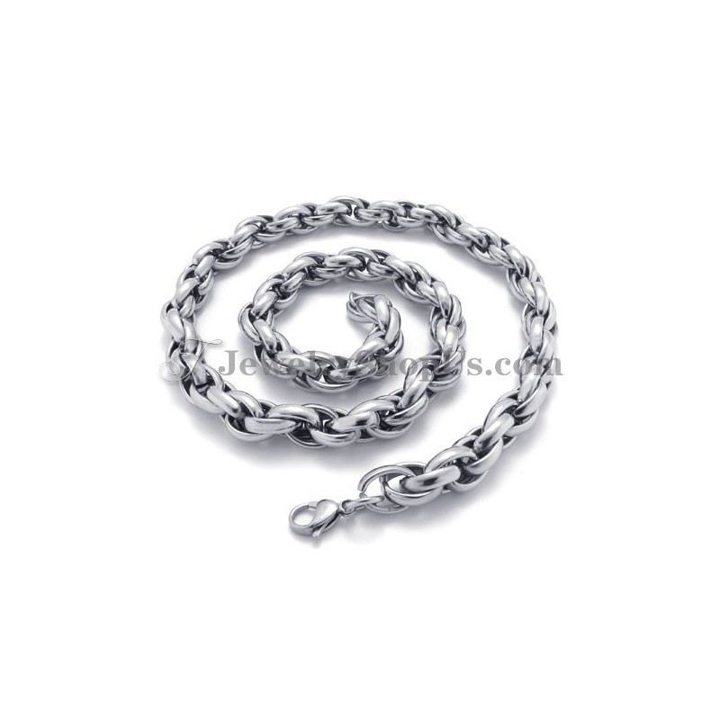 Collier Élégant En Argent Et Titane