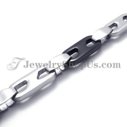 Collier Élégant En Titane Noir Et Argent