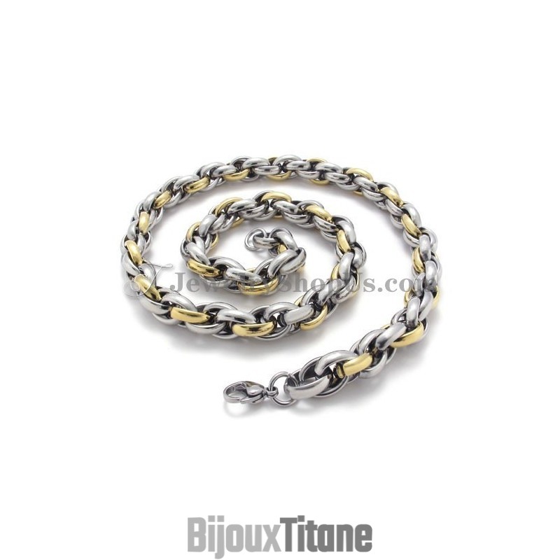 Collier Élégant En Titane Doré