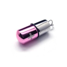 Collier Pendentif Croix En Titane Pur Et Argent Rose