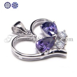 Pendentif En Argent 925 Avec Zircon Et Chaîne Offerte