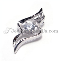 Pendentif En Argent 925 Avec Zircon (Platine Électrolytique) Et Chaîne Offerte