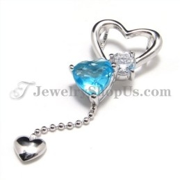 Pendentif Cœur En Argent 925 Avec Zircon (Platine Galvanisé) Et Chaîne Offerte