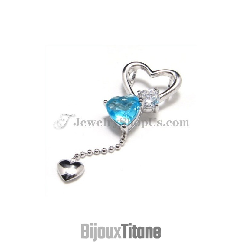 Pendentif Cœur En Argent 925 Avec Zircon (Platine Galvanisé) Et Chaîne Offerte Pendentif Cœur En Argent 925 Avec Zircon (Platine Galvanisé) Et Chaîne Offerte