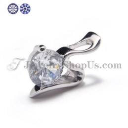 Pendentif En Argent 925 Et Zircon (Platine Électrolytique) Avec Chaîne Offerte