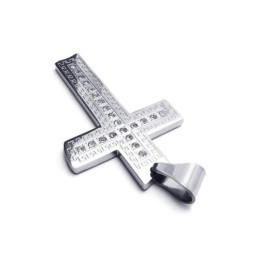 Collier Avec Pendentif Croix En Argent Et Titane Pur Pour Homme (Neuf)