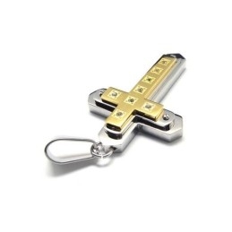 Collier Avec Pendentif Croix En Titane Pur Doré Pour Homme