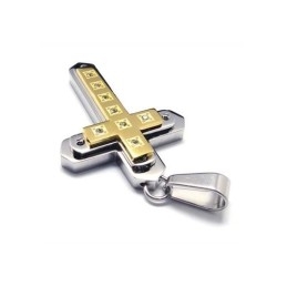 Collier Avec Pendentif Croix En Titane Pur Doré Pour Homme