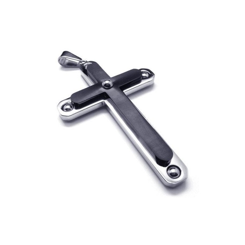 Collier Avec Pendentif Croix En Titane Pur Noir Pour Homme Collier Avec Pendentif Croix En Titane Pur Noir Pour Homme