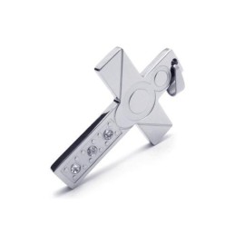 Collier Avec Pendentif Croix En Titane Pur Et Argent Pour Homme (Neuf)