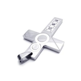 Collier Avec Pendentif Croix En Titane Pur Et Argent Pour Homme (Neuf)