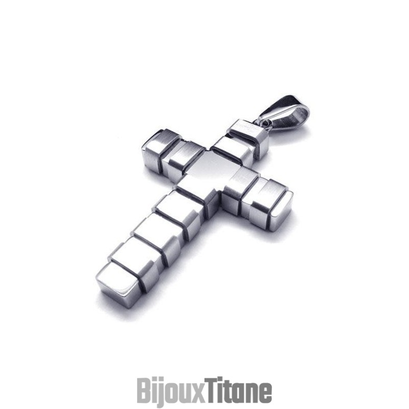 Collier Avec Pendentif Croix En Argent Et Titane Pur Pour Homme (Neuf) Collier Avec Pendentif Croix En Argent Et Titane Pur Pour Homme (Neuf)