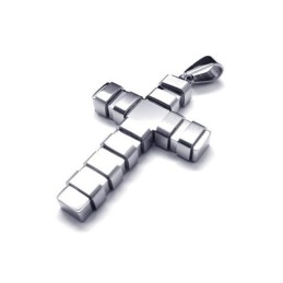 Collier Avec Pendentif Croix En Argent Et Titane Pur Pour Homme (Neuf)