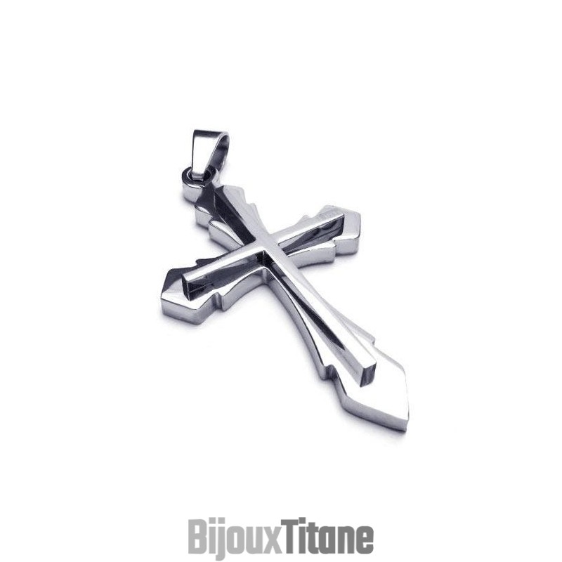Collier Pendentif Croix En Argent Et Titane Pur Pour Homme (Neuf) Collier Pendentif Croix En Argent Et Titane Pur Pour Homme (Neuf)