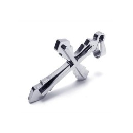 Collier Pendentif Croix En Argent Et Titane Pur Pour Homme (Neuf)