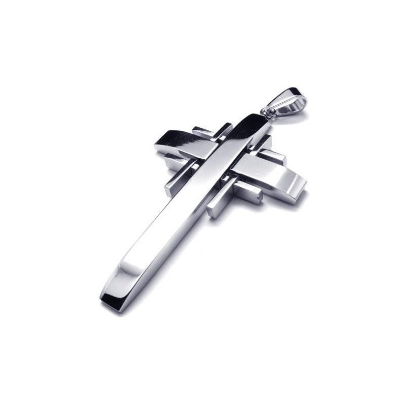 Collier Avec Pendentif Croix En Titane Pur Et Argent Pour Homme (Neuf) Collier Avec Pendentif Croix En Titane Pur Et Argent Pour Homme (Neuf)
